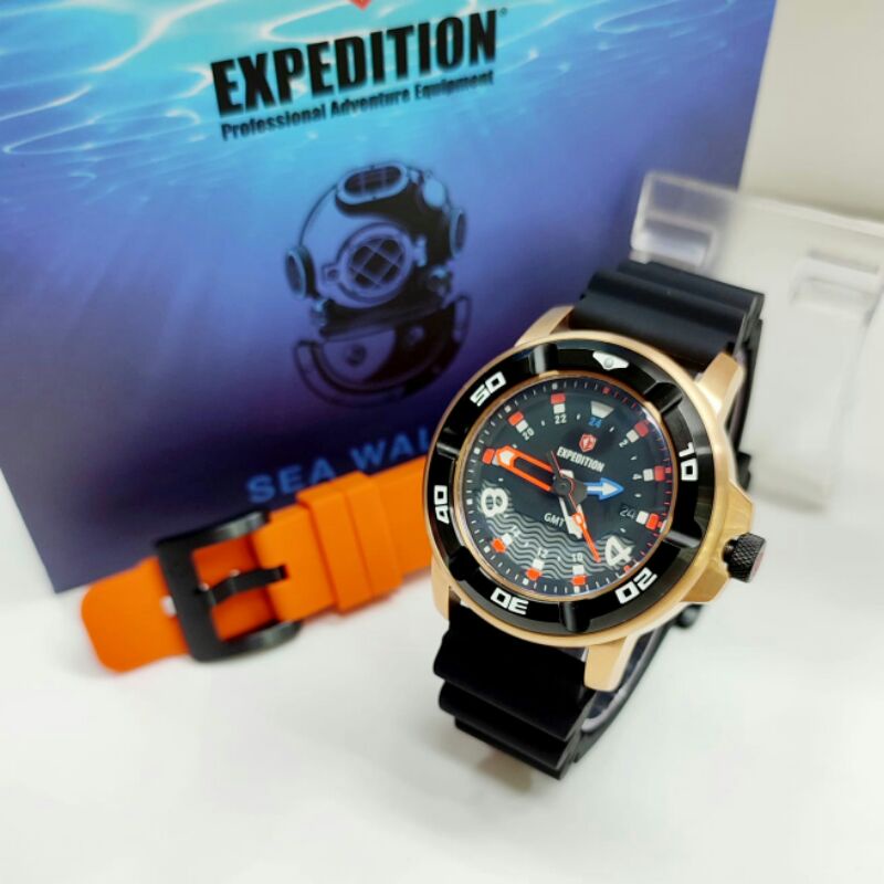 Jam tangan Expedition 6711 tali rubber Original Pria