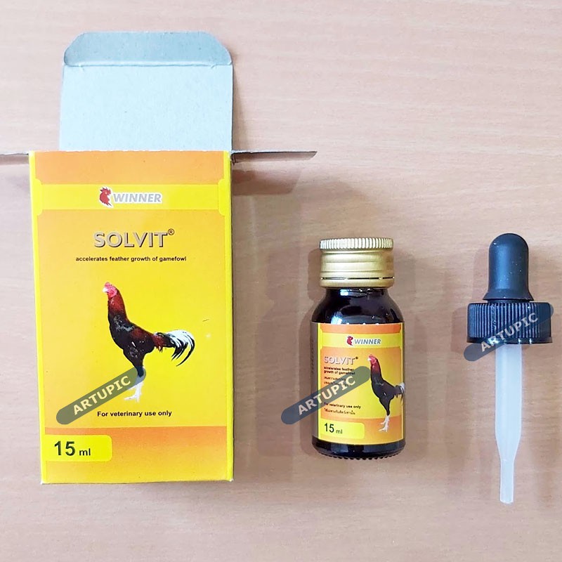 Solvit Laga 15 ml Winner Vitamin Ayam Laga Rontok Bulu Anti Stress Daya tahan tubuh ayam aduan