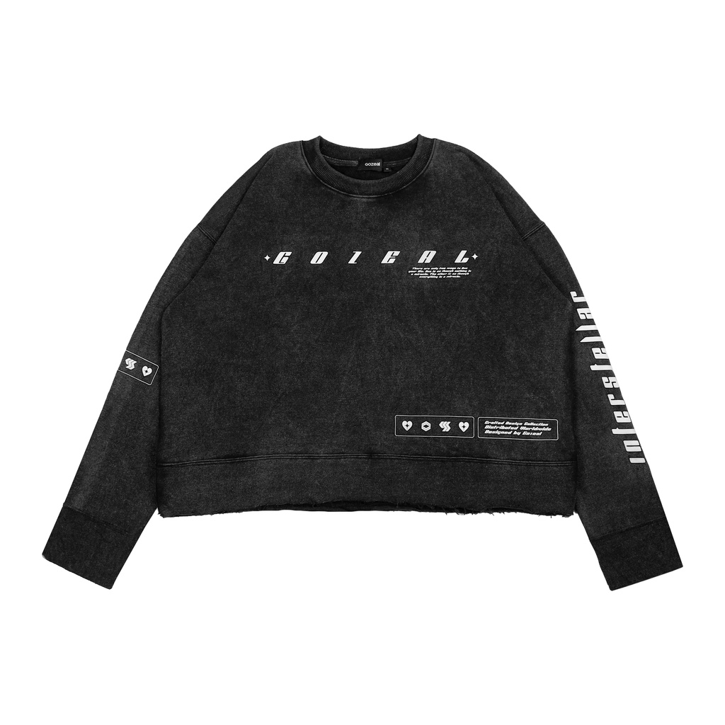 Gozeal | Crewneck Crop | Washed Interstellar