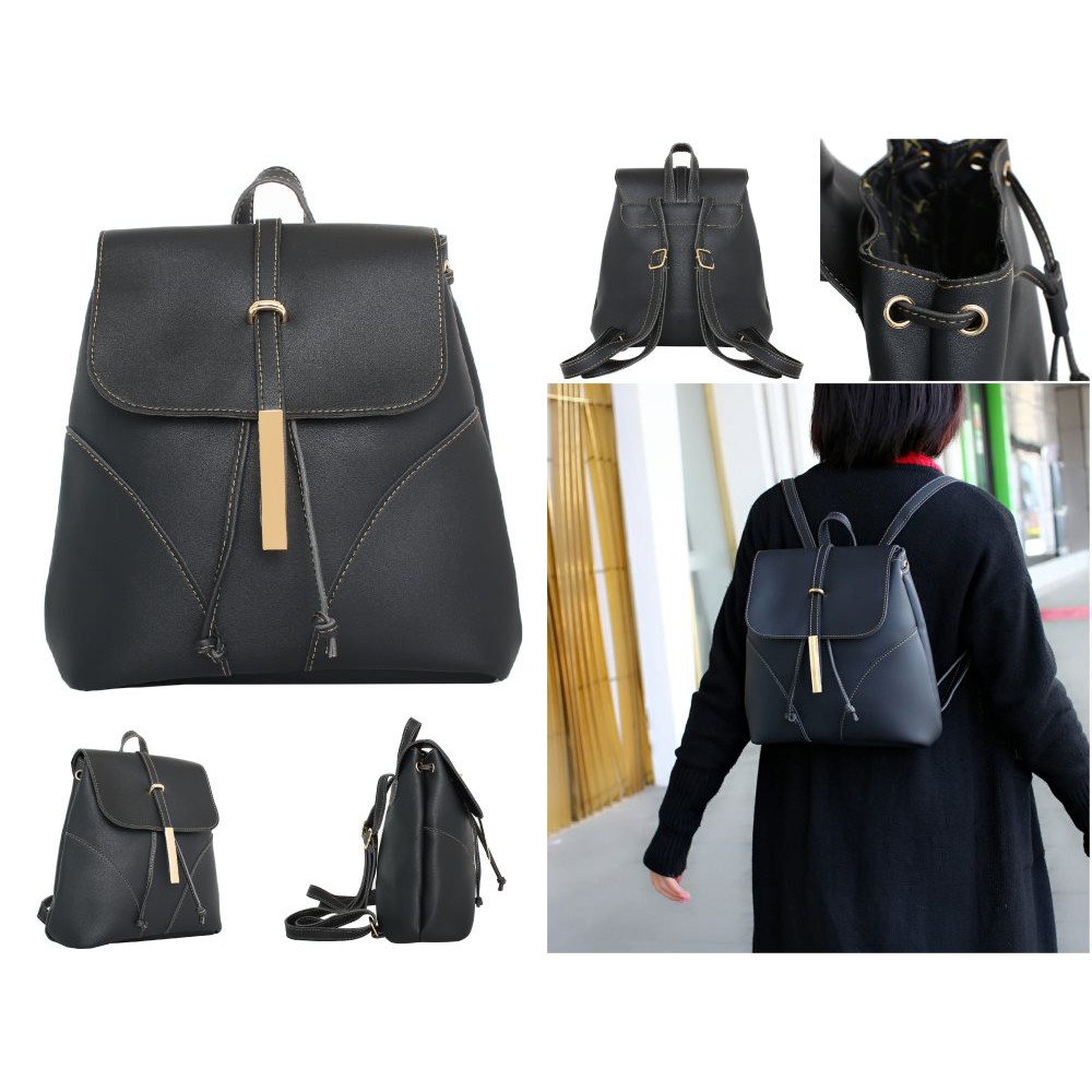 tas ransel hitam fashion wanita impor murah supplier firsthand pertama