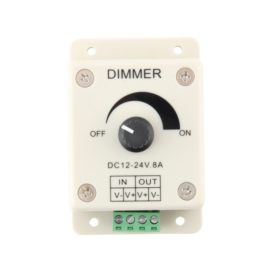 Dimmer Casing PUTIH DC 12-24v 8A Kecepatan speed controller kontroler