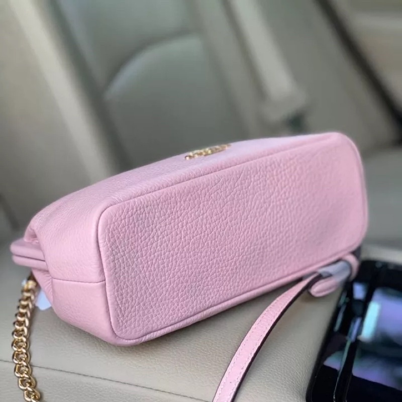 Coach Nora Kisslock Crossbody In Pebble Candy Pink (C1452)