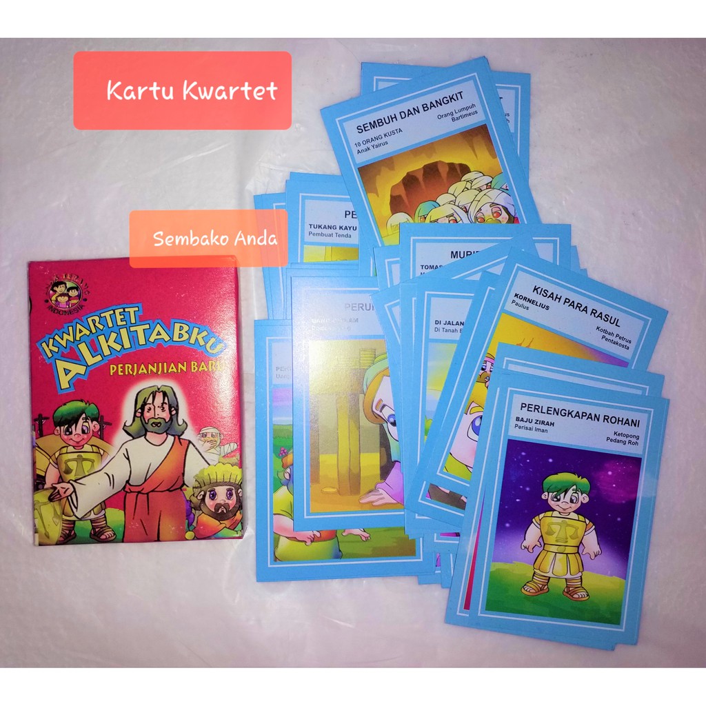 A) Kartu Kwartet Alkitab Perjanjian Baru. Sekolah Minggu.