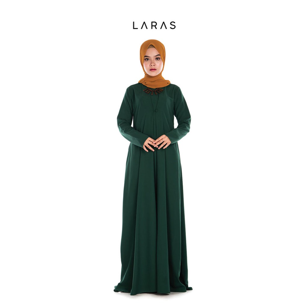 Gamis Wolfis Premium Polos Dress Muslim Premium Warna Hijau Botol