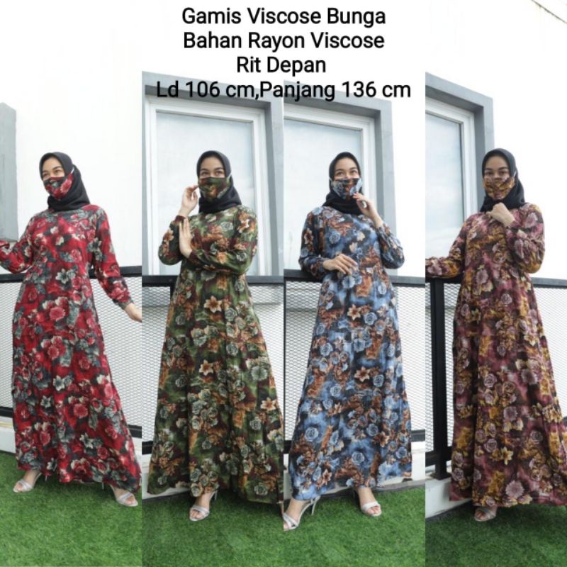 Gamis Viscose Bunga