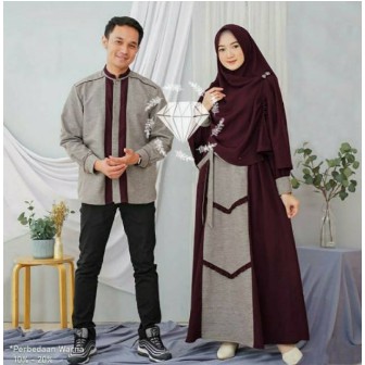 Gamis Couple kasih Pasangan Remaja Modis Kekinian Modern Terbaru 2021 Couple lebaran Suami Istri