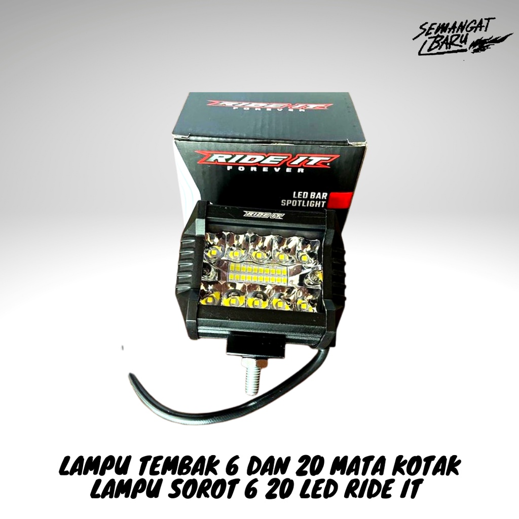 LAMPU LED TEMBAK SOROT LED MATA  6 dan 20 MATA KOTAK LAMPU SOROT 6 20 LED Ride it