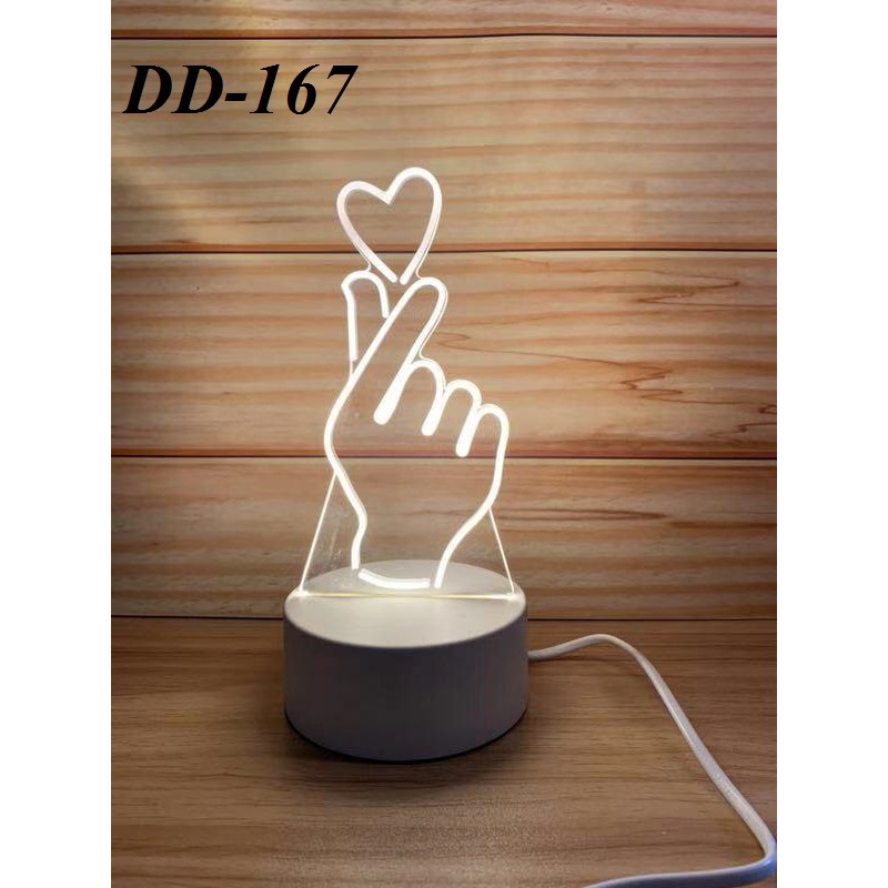 Lampu Tidur DD 167 Lampu Hias 3D Transparan Akrilik 3 Warna Tema Kartun DD 167