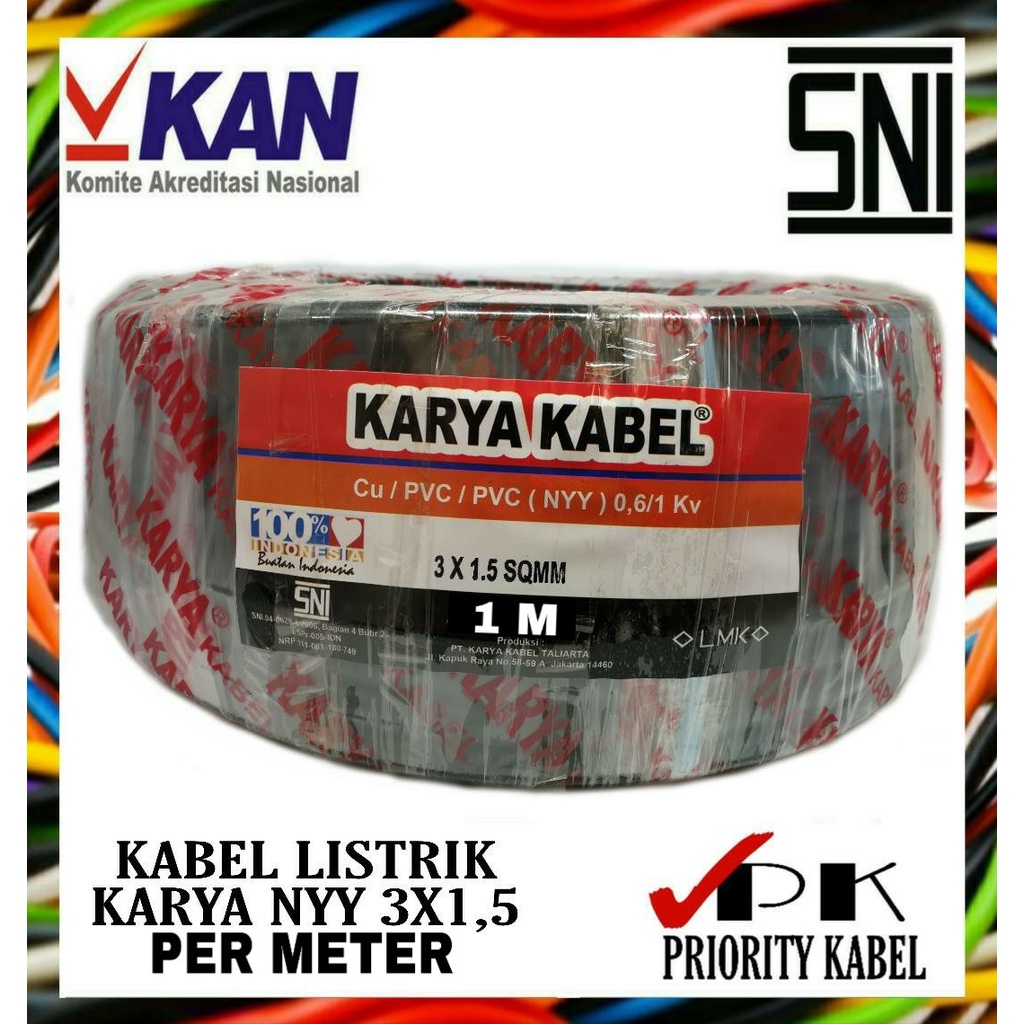 Kabel KARYA NYY 3x1,5 3x1.5 (Per Meter)