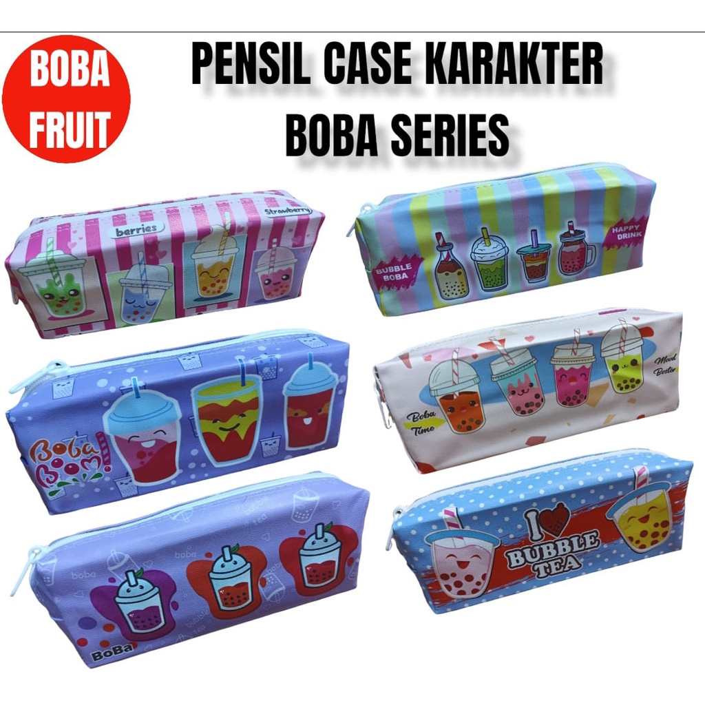 

KOTAK PENSIL RESLETING / PENSIL CASE POUCH / MOTIF BOBA TEA