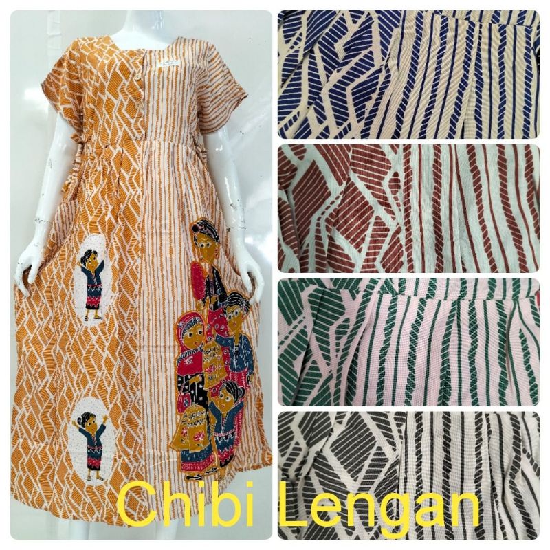 Daster hap homedress rayon lengan motif bu tejo