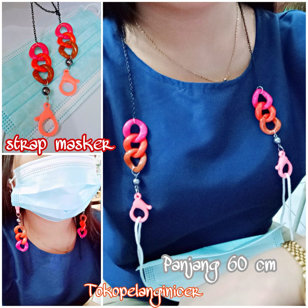 Rantai Gantungan Masker Kalung Strap Tali Masker Kalung Mask Chain Rantai Plastik Handmade