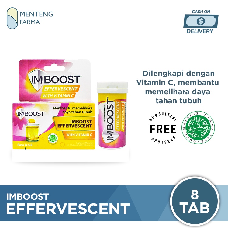 Imboost Effervescent with Vitamin C Rasa Jeruk 8 Tablet