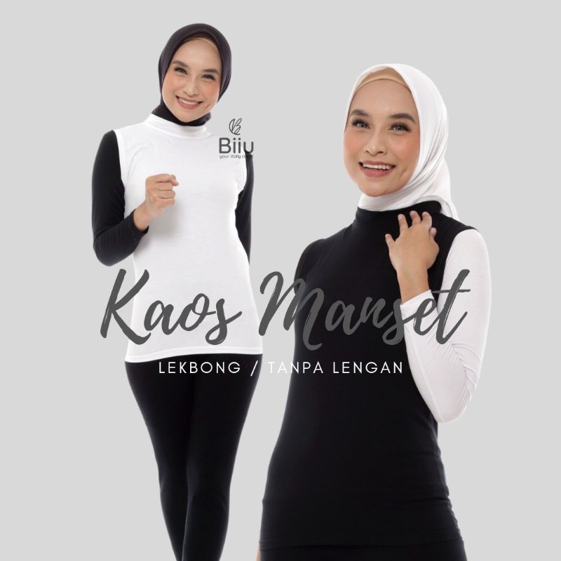 Kaos Manset Tanpa Lengan Wanita Premium | Inner Kutung Lekbong Kaos Stretch Adem Biiu