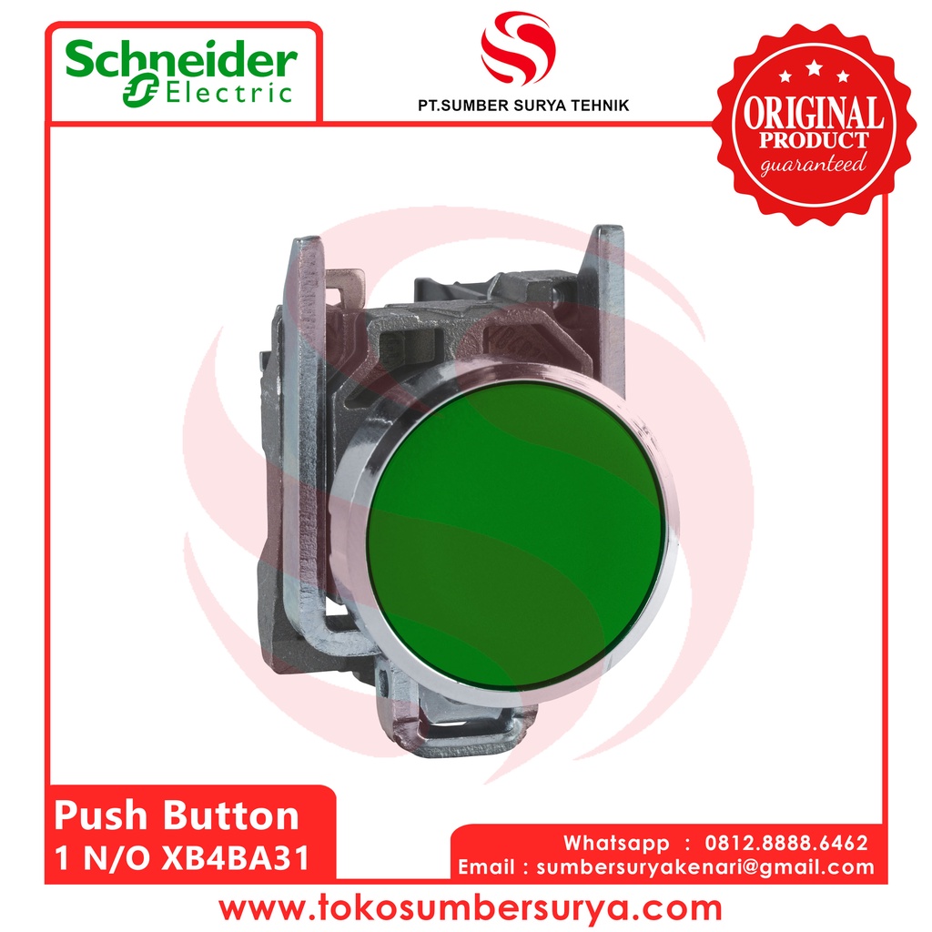 Push Button Warna Hijau Saklar Listrik ON OFF SNI XB4BA31 Asli Ori Schneider