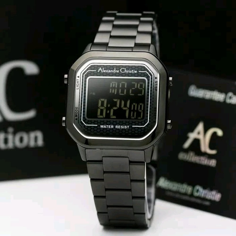 Alexandre Christie AC 9226 LH Wanita Digital Black Stainless Steel