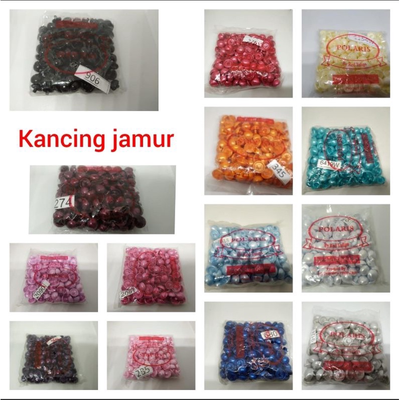 KANCING JAMUR WARNA (1 GROSS)