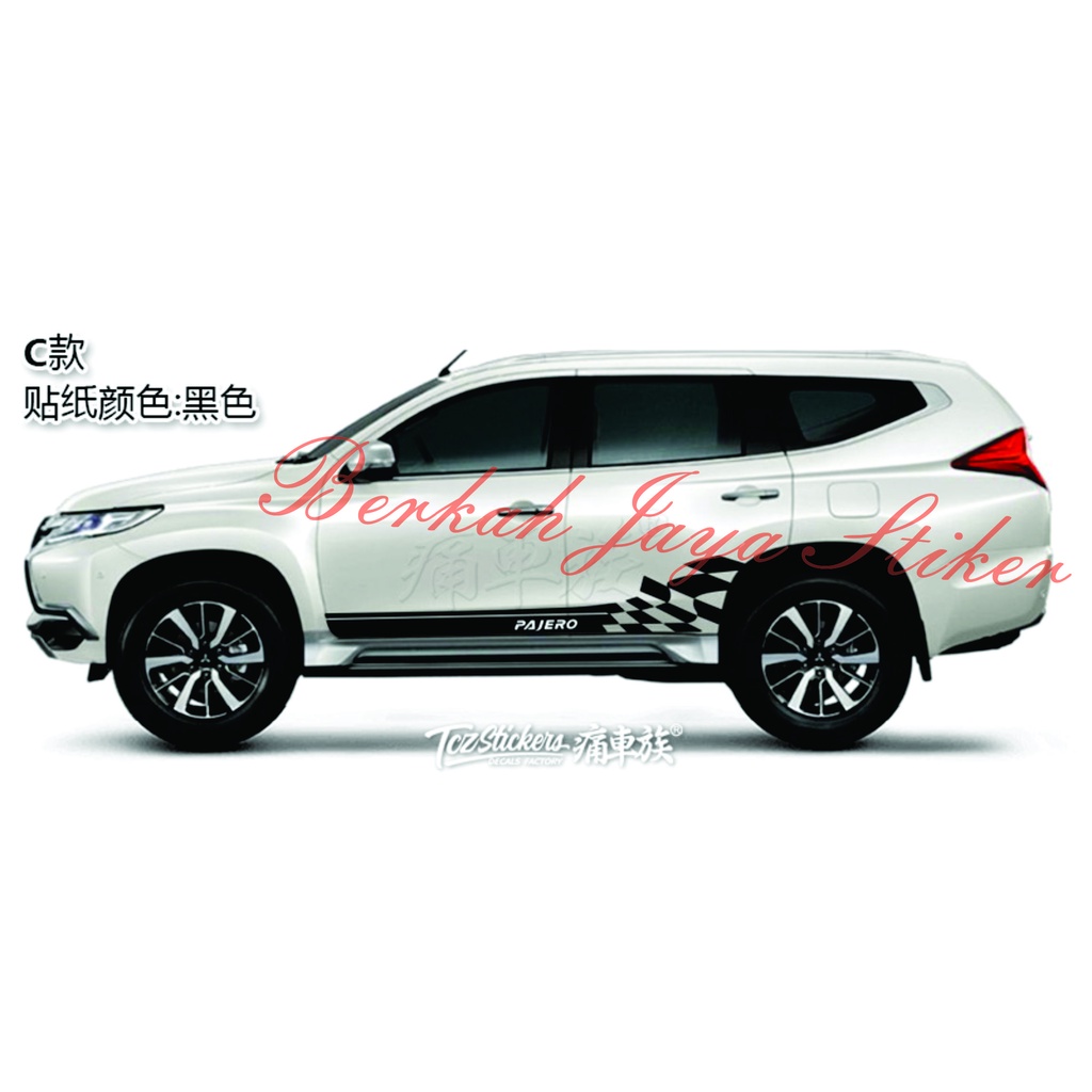 Promo stiker mobil cutting stiker fortuner pajero stiker pajero sport SIDE DECAL PAJERO SPORT STICKE