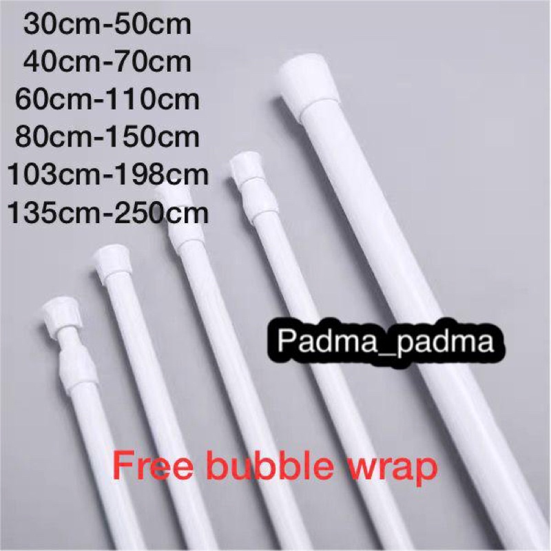 PIPA TIANG TONGKAT FLEKSIBEL 30CM-350/TIANG KAMAR MANDI/TIANG PIPA TONGKAT KOLONG DAPUR/TIANG SERBAG