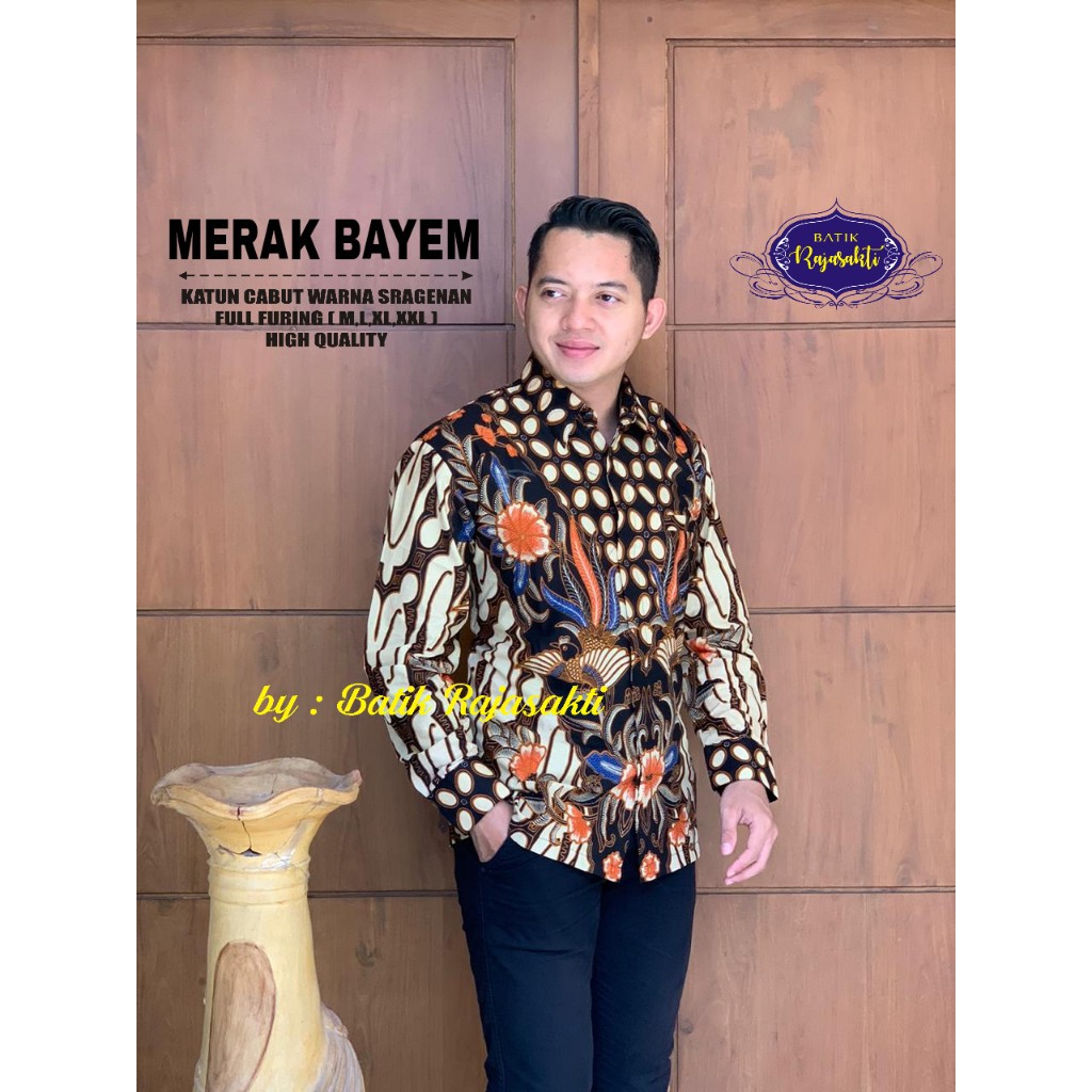 MERAK BAYAM RAJASAKTI KEMEJA BATIK SOLO PRIA LENGAN PANJANG LAPIS FURING ATASAN BATIK PREMIUM MODERN KATUN HALUS BAHUWIRYA  BANAMITRA BANAMITRA PUTIH BANGSAWAN BAYU PUTRA BERLIAN BIRU BHARATAYUDA BIMASENA BIRENDRA BIRU INDAH BRAHMAKERTA BRAHMAKERTA MERAH