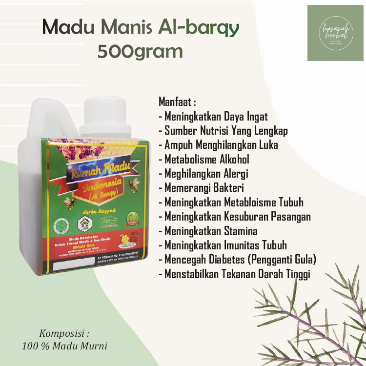 

Madu Murni Asli Al-Barqy 500gr