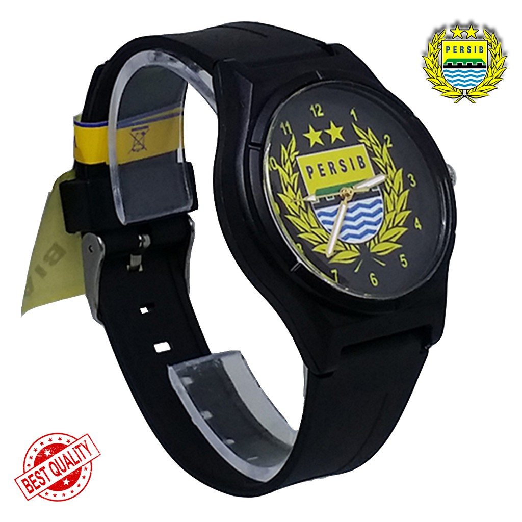 { BEST QUALITY } JAM TANGAN PERSIB ANTI AIR MOTIF PERSIB SAYAP HITAM