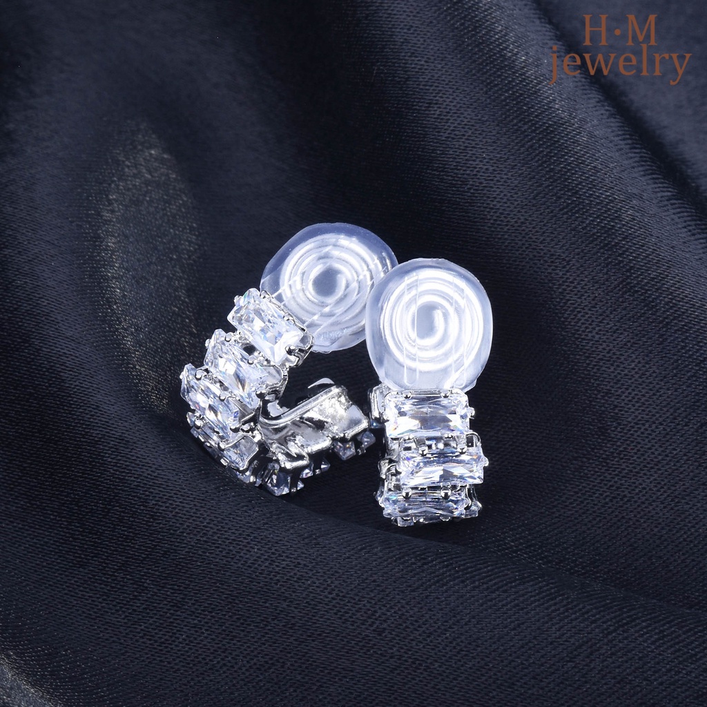 Anting Tusuk Asimetris Bahan Sterling Silver 925 Desain Lukisan Minyak Gaya Perancis Untuk Wanita