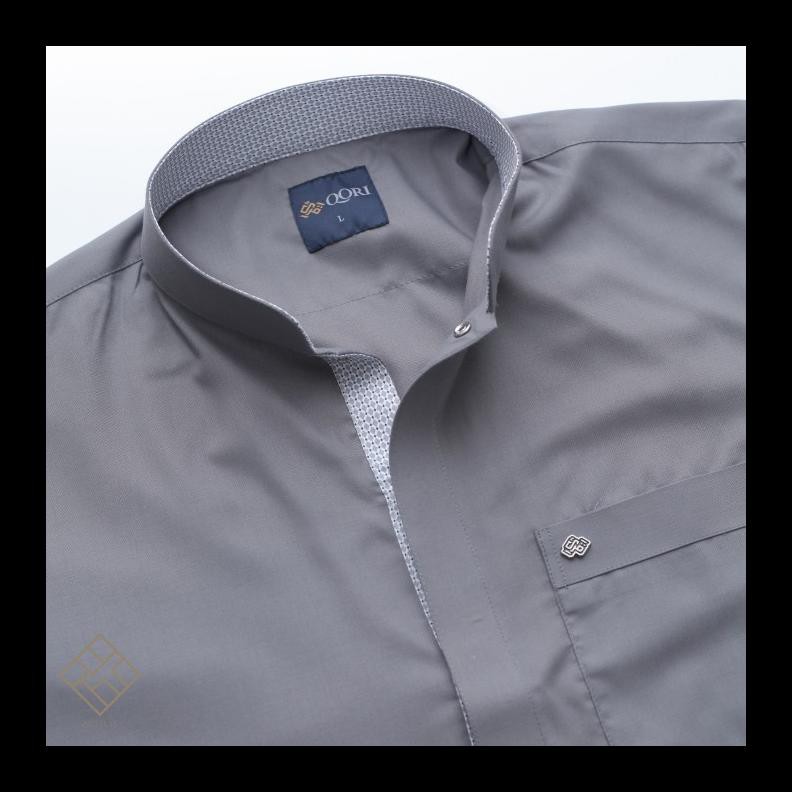 BARU BAJU KOKO KERAH GAMIS QORI PREMIUM K-05 LENGAN PANJANG KOKO LAKI-LAKI MURAH ALB