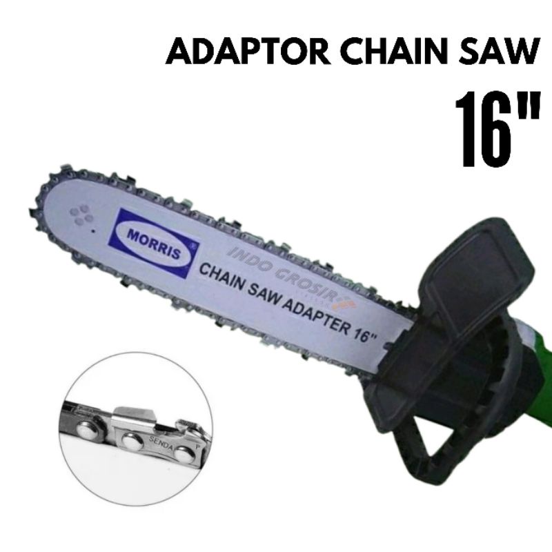 MORRIS Adaptor Chainsaw Gerinda 16"  Electric Chain Saw Adapter Morris 16 Inch Mesin Gergaji Pemoton