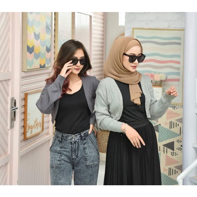 crop rajut wanita/balero crop/atasan outer rajut korean style