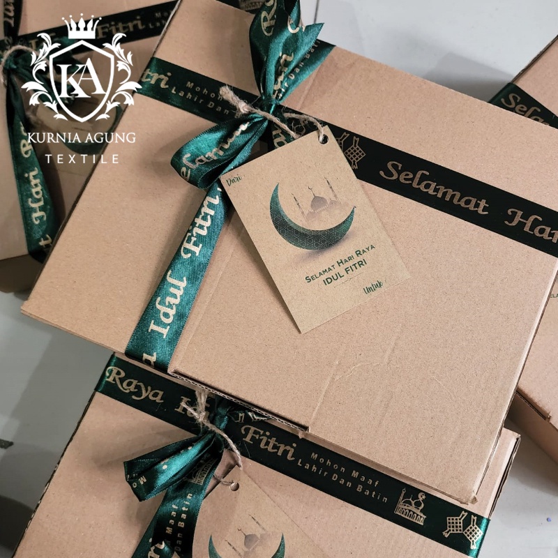 Lebaran Hampers Box 2022 Bahan Kain Gamis Pesta Muslim Hadiah Hari Raya Idul Fitri Parcel Ramadan