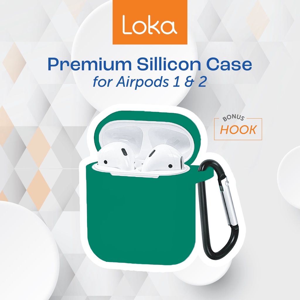 Case Airpods Gen 2 Silicone Full Cover Casing Silikon Airpods 1 2 with Hook Softcase dengan Carabiner Loka-4