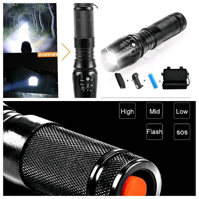 Senter led 8000 lumen super terang