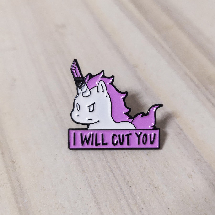 Pin Bros Desain Milky Milky Purple Unicorn Gaya Harajuku Jepang Untuk Dekorasi