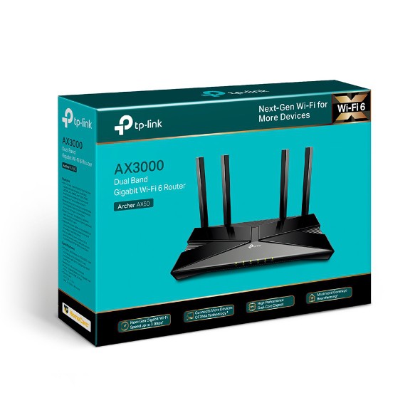 TP-LINK Archer AX50 AX3000 Dual Band Gigabit Wi-Fi 6 Router - garansi 1 Tahun