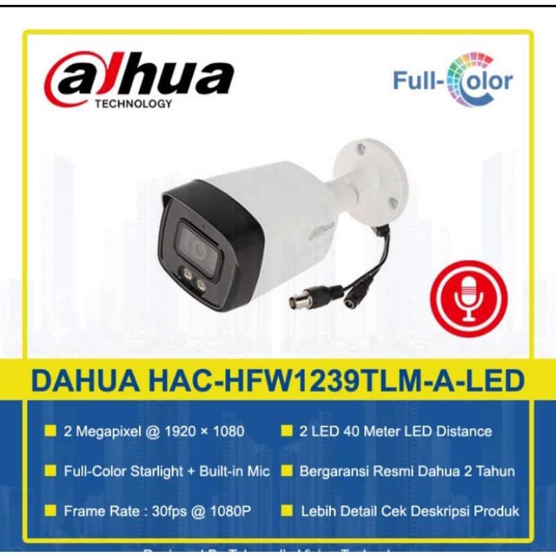 KAMERA CCTV DAHUA INDOOR / OUTDOOR COLORVU AUDIO ORIGINAL GARANSI RESMI DAHUA