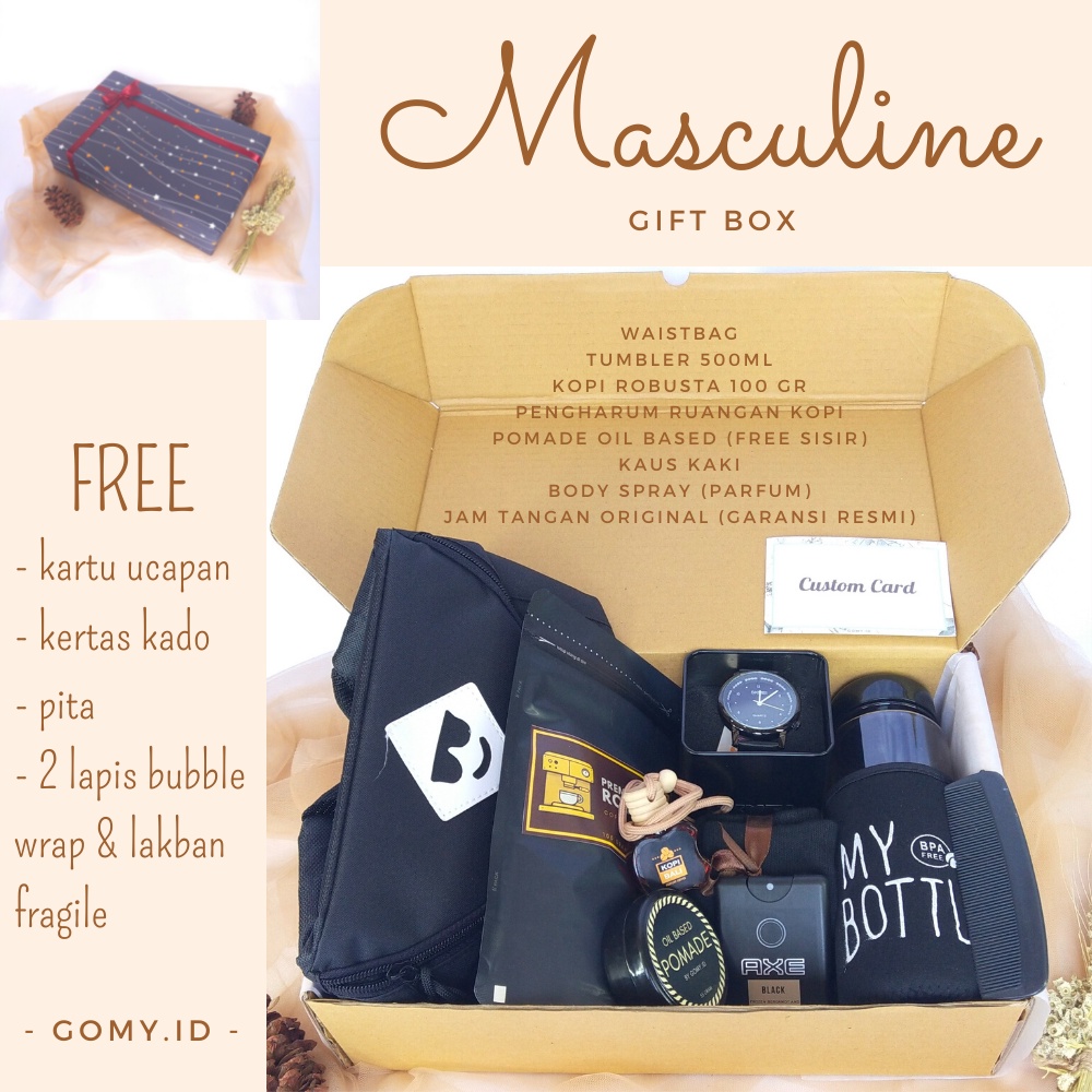 MASCULINE gomy.id gift box hampers kado hadiah ulang tahun wisuda sidang pacar teman sahabat cowok l