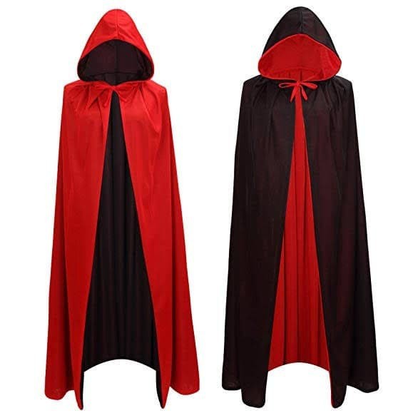 Jubah red riding hood dewasa merah hitam halloween  kostum cosplay