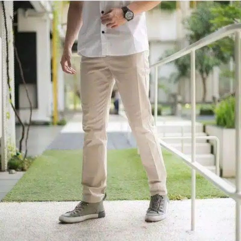 0TERLARIS CELANA PRIA CHINO Slim fit Panjang Kerja kantor Santai Liburan Cowok Gentleman 27 - 38