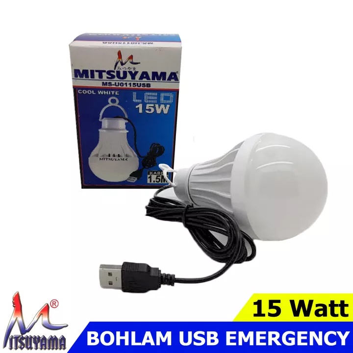 Mitsuyama Bohlam USB 15 Watt MS-U0115 Panjang Kabel 1.5 Meter Original