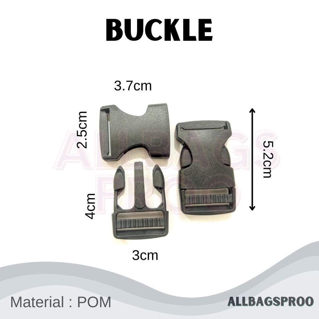 Kunci Sodok Gesper Buckle/Kunci Sodok Asetal Acetal  Untuk Tas Size 2.5cm (Bundle 5ps)