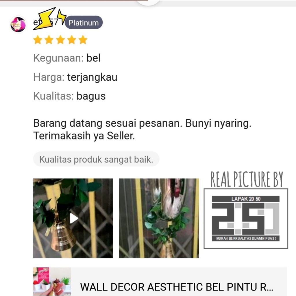 WALL DECOR AESTHETIC LONCENG PINTU RUMAH TOKO RESTORAN SHOP UNIK VINTAGE MURAH CANTIK ANTIK BEL ANGIN BELL KECIL 3CM 3 CM FUNGLING FUNG LING DECO PAJANGAN DEKORASI HIASAN DINDING SELAMAT DATANG WELCOME TANPA KABEL WIRELESS WATERPROOF WALLDECOR ESTETIS