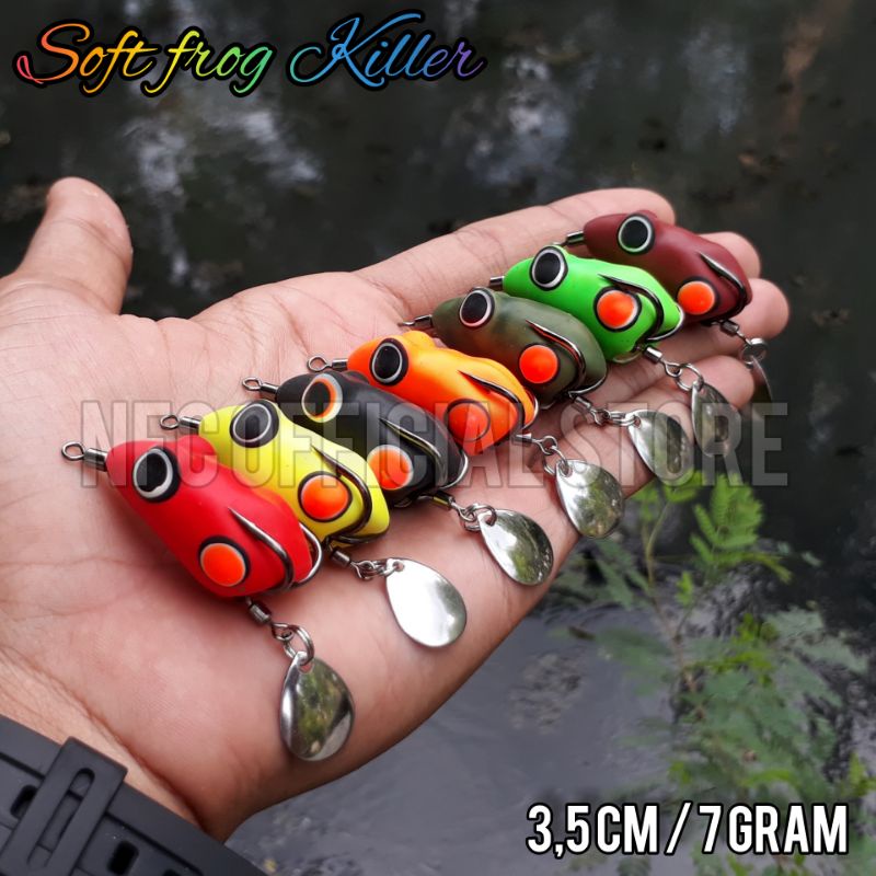 Soft frog killer 3,5 cm / 7 gram LONG CAST Umpan Gabus medium up dan Toman