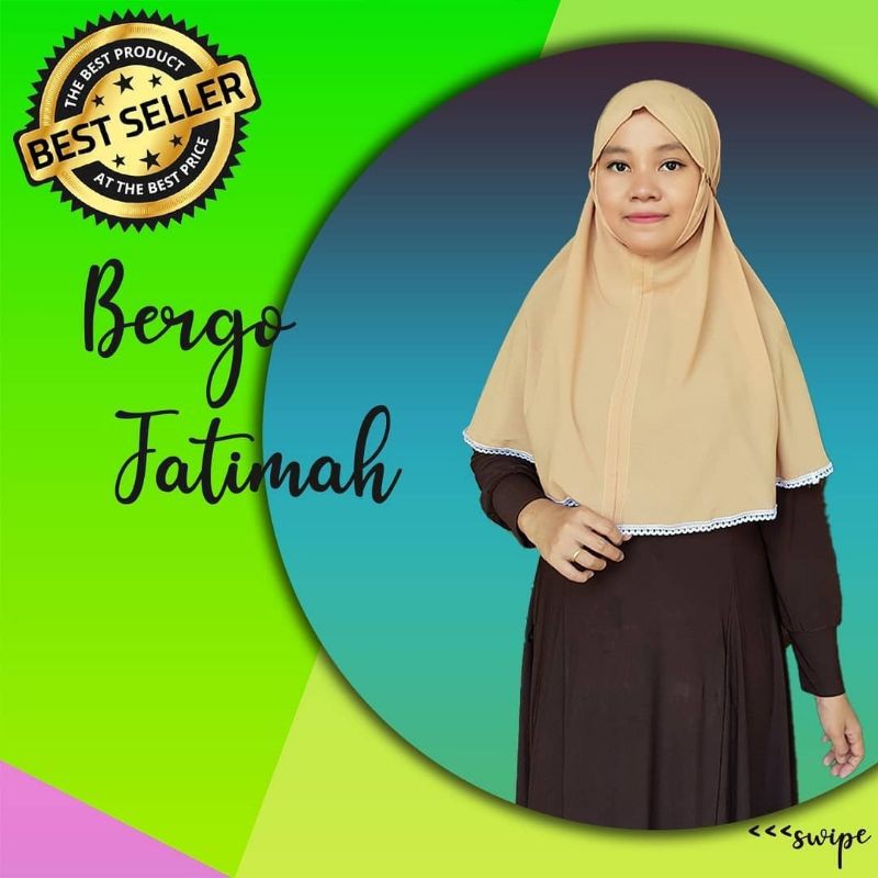 Bergo Fatimah list Renda Bawah