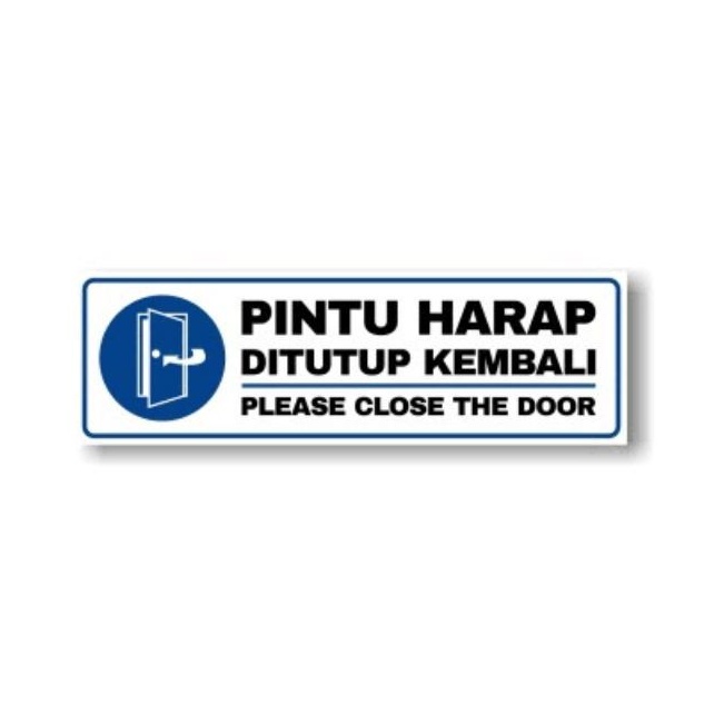 

stiker pintu harap tutup kembali stiker uk7, 5×23cm stiker sign rambuk3