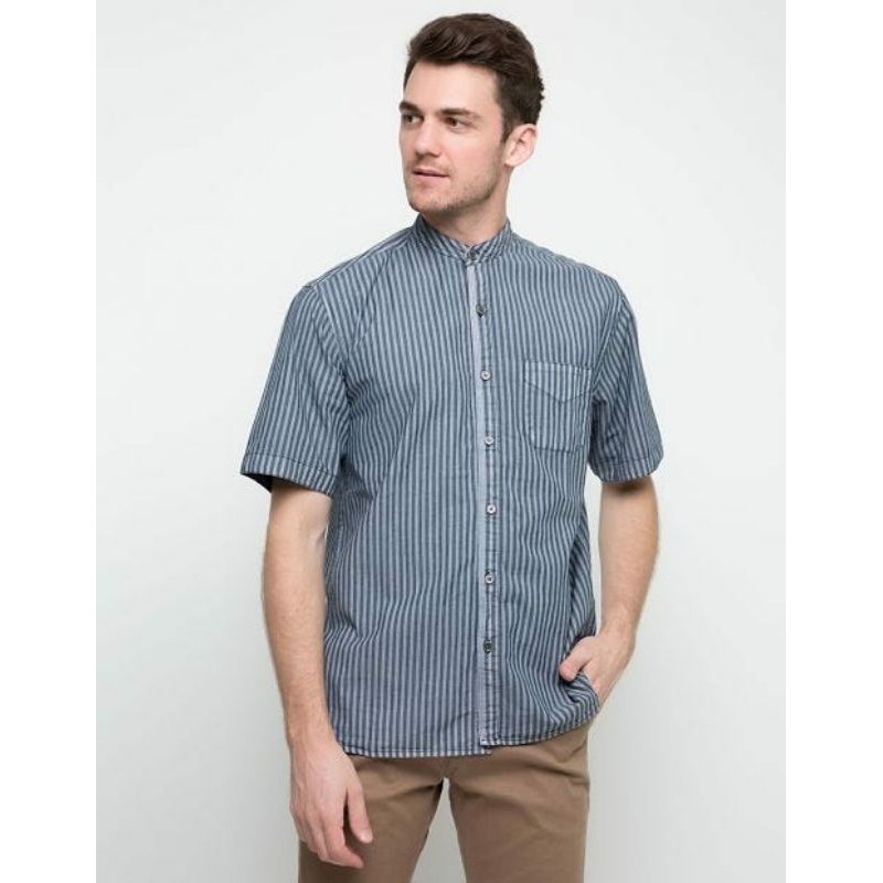 Freeride Stripe Shirt Kemeja Pria Lengan Pendek Motif Garis
