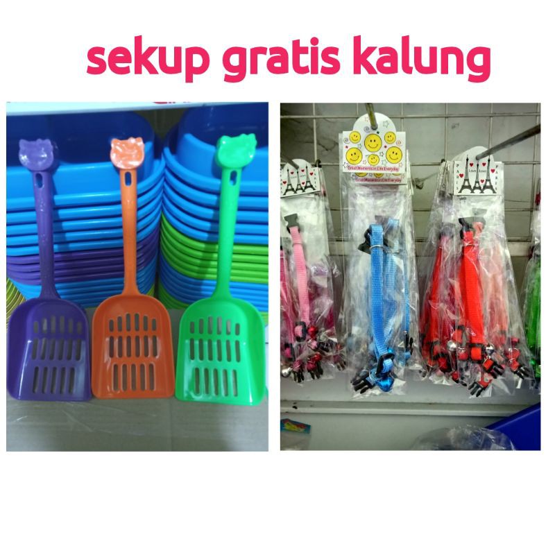 Sekup/Serokan Pasir Kucing Gratis Kalung Kucing Polos/ Paket Murah