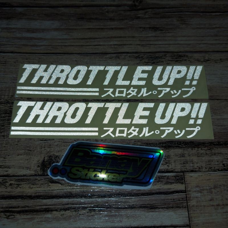 STICKER THROTTLE UP VISOR HELM CUTTING