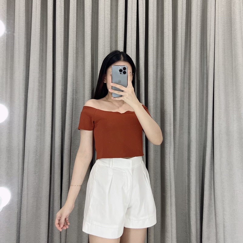 Crop top sabrina rib 049 | Sabrina crop | Atasan crop