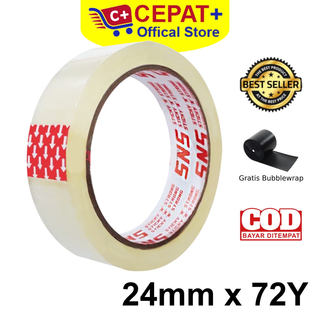 

1 pcs SOLASI / ISOLASI / SOLATIP / LAKBAN 1 INCH (24MM) 72 YARD KUALITAS